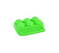 Portable Plastic 2/4/6/12 Grid Egg Storage Box, Leakproof Shockproof Egg Tray Carriage Dispenser Kitchen Organizer Case(green-6 grids)