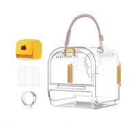 Portable Plastic Bird Cages,7" Travel Bird Cage,Temporary Bird Carrier, Lightweight, Breathable, Easy to Carry and Clean, for Daily Outing, Short Trip, for Small Birds