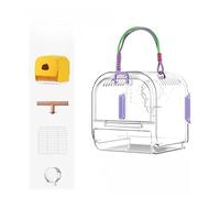 Portable Plastic Bird Cages Lightweight Waterproof Ventilated Travel Bird Cage for Pets Ideal for Outdoor Use Easy to Carry Bird Carrier Perfect for Small Birds and Budgies (Purple)