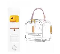 Portable Plastic Bird Cages Lightweight Waterproof Ventilated Travel Bird Cage for Pets Ideal for Outdoor Use Easy to Carry Bird Carrier Perfect for Small Birds and Budgies (Yellow)