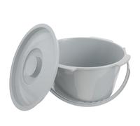 Portable Plastic Chamber Pot with Lid for Elderly Bedside Use | Commode Bucket, Reusable Compact round Design, Stable Flat Base for Pregnant Users and Travel