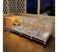 Portable Plastic Chicken Coops with 360° Universal Wheels Removable Tray & 1.5cm Iron Mesh for Small Poultry Easy To Move Outdoor Chicken Pen(140 * 45 * 45CM)