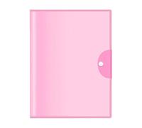 Portable Plastic Folder Thickened Transparent Insert A3 Folder Multi-Layered Large Capacity with Snap Closure Multipurpose Versatile(Pale red)
