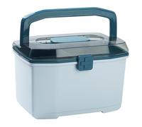 Portable Plastic Medicine Case with Lockable Cover | Double Layers, Dust Protection, Lightweight Storage, Suitable for Office and Schools, Blue Finish