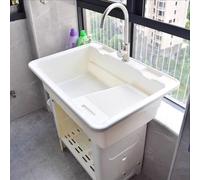 Portable Plastic Outdoor Sink with Faucet Self-Contained Utility Basin for Backyard Garage Garden Camping and Outdoor Activities