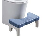 Portable Plastic Stool - Space Saving Multi Functional Footrest Anti Slip Design Alleviates Constipation (Blue & White Legs) - Ideal for Home Office and Travel