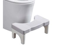 Portable Plastic Stool Space Saving Multi Functional Footrest Non Slip Design for Comfort and Relief Ideal for Home Use (Gray & White Legs)