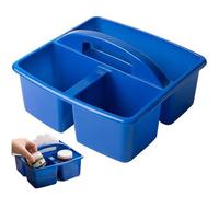 Portable Plastic Storage Caddy Multifunctional Table Caddy with 3 Compartments and Handle Divided Storage Basket Bin for Home Classroom