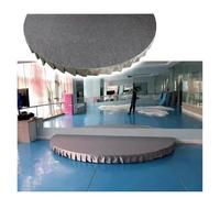 Portable Platform Stage，Heavy Duty Non-Slip Carpet Stage Platform with Detachable Skirt, 100 120 150 180 Cm Dia Talk Show Stages(Light Gray,Dia 100cm/39.4'')