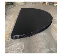 Portable Platform Stage，Heavy Duty Non-Slip Carpet Stage Platform with Detachable Skirt, 100 120 150 180 Cm Dia Talk Show Stages(Black,Dia 150cm/59'')