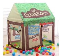 Portable Playhouse Toy Tent with Roll-up Door and Windows
