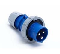 16amp IP67 Rated 240v 2P+E Ceeform Cable Mount Blue Male Plug. 3 Pole. PCE (0132-6)