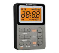 Portable Pocket AM FM Radio Rechargeable for dsp Player Type-C | Pocket AM FM Radio With for dsp Chip Orange Backlit LCD 600mAh Type-C for battery 32GB TF MP3 Playback And Earphones(Gray)