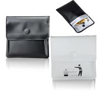 Portable Pocket Ashtray 2-Pack - Fireproof & Smell-Proof Ash Pouch, Compact Reusable Litter Tray for Cigarettes, Travel Car Camping Outdoor Accessories