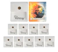 Portable Pocket Ashtray- Smell Proof Kraft Paper Small Popper Wallets w/Metal Button, Fireproof Lining, Aluminium Foil, Thermal Foam - Kraft Paper Pouch, White Limited Edition 10 Pack