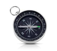 Portable Pocket Compass, Mini Orienteering Compass with Aluminum Shell for Outdoor Camping Hiking Backpacking Navigation, Silver