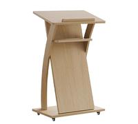 Portable Podium on Wheels Mobile Pulpit Stand for Church Conference Table Speech Table Reception Desk Adjustable Height Easy to Move Professional Design