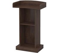 Portable Podium Stand for Churches & Classrooms Large Storage Reception Desk Wooden Hostess Stand with Drawer Versatile Pulpit Shelf (Brown No Drawer)