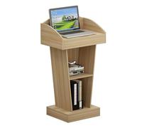 Portable Podium Stand with 2 Open Storage Shelves - Versatile Lectern for Churches, Conferences, and Events - Reception Desk and Pulpit - Dimensions: 60x40 cm