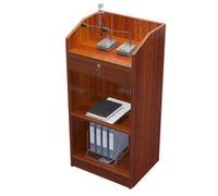 Portable Podium Stand with Lockable Drawer, Adjustable Height for Classroom, Office, and Hostess Use