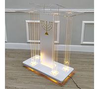 Portable Podium Stand with Wheels Adjustable Lectern for Speeches Church Pulpit Desk Easy Assembly for Events Ceremonies & Celebrations