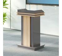 Portable Podium Stand with Wheels for Church, Classroom, and Professional Presentations, Modern Wooden Lectern for Teachers and Speakers