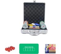 Portable Poker Chips Set for Texas Holdem,Blackjack, Tournaments with Aluminum Case Casino Games Counting Markers Math Learning Poker Chips
