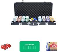 Portable Poker Chips Set for Texas Holdem,Blackjack, Tournaments with Aluminum Case Casino Games Counting Markers Math Learning Poker Chips
