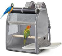 Portable Polyester Bird Small Pet Carrier Backpack Large Capacity Hands- Travel Bag with Breathable Design for Mynah Parrot Pigeon