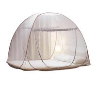 Portable Pop-Up Brown Mosquito Net Tent for Bed, L79 x W71 x H59 inch Large Folding Mosquito Netting with Net Bottom, 2 Entries, Suit for Twin to King Size Bed