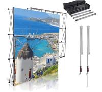 Portable Pop Up Display Stand Folding Fabric Frame with Carrying Bag, Tension Fabric Truss for Concert, Event Background Wall 300x305cm