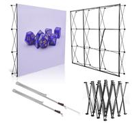 Portable Pop Up Display Stand - Iron Space Truss Backdrop, Tension Fabric Banner Booth with Carrying Bag, 230x605cm for Trade Shows, Exhibits, Events, and Marketing