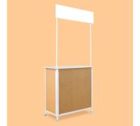 Portable Pop Up Podium Table Foldable Promotional Counter for Exhibitions Retail Events & markets Tasting Table with Storage Advertising Display Stand