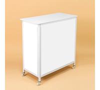 Portable Pop Up Podium Table Foldable Promotional Counter for Retail Events Supermarket Tasting Display Stand Exhibition Reception Desk with Storage B