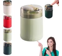 Portable Pop up Toothpick Dispenser,Push Button Toothpick Holder,Lid Can Be Removed for Cleaning,Lid Removed Cleaning for Homes,Offices,Restaurants (C)