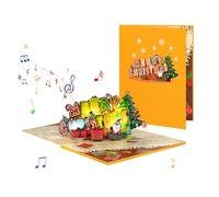 Portable Popup Christmas Card Delicate Festival Christmas Greeting Card With Music For Friend And Family Individualized Message