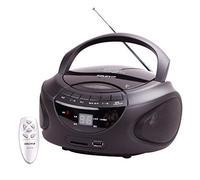 Portable Portable CD Player Boombox with Remote Control, Radio, USB/SD Card Playback, U Disk Mp3, for Adults and Children with Dual Channel Black