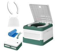 Portable Potty, Folding Camping Toilet with Seat Cushion, Storage Bag and 20 Garbage Bags, Emergency Toilet for Camping, Travel, Traffic Jam, Green