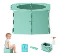 Portable Potty Seat for Toddler Foldable Travel Potty Training Toilet Seat with Cleaning Bags Reusable for Outdoor, Indoor, Camping, Travel,Green