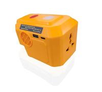 Portable Power Source USB Charger Adapter,200W Portable Power Inverter for Dewalt 18V/20 Battery,for DC 18V to 110V AC Output,Dual USB/Type C,200LM Light (No Battery)