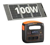Portable Power Station with 100 W Solar Panel, Solar Generator 1800 W (3600 W Peak Power), 1102.5 Wh LiMnFePO4 Battery, PD 100 W, USB-C/AC/DC, Solar Charging, for Camping, Emergency Power, Outdoor