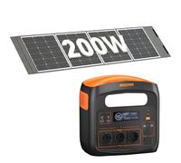 Portable Power Station with 200 W Solar Panel, Solar Generator 1800 W (3600 W Peak Power), 1102.5 Wh LiMnFePO4 Battery, PD 100 W, USB-C/AC/DC, Solar Charging, for Camping, Emergency Power, Outdoor