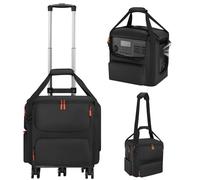 Portable Power Storage Bag Compatible with BLUETTI AC180/Elite 200 v2,Soft Carrying Bag with Side Zipper,Rolling bag compatible with BLUETTI AC180,Generator Covers|Carrying Case(black, with wheels)