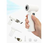 Portable Powerful Handheld Fan, 80,000 RPM High-Speed Turbo Personal Fan, 6 Gear Wind, 5000mAh Rechargeable Battery with LED Light & Multi-Function Dust Kit for Car Cleaning /Travel /Camping /Makeup