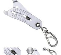 Portable Precise Thread Size Checker Keychain, Multi-Functional Nut and Bolt Thread Checker Bolt Size Finder Keychain, Quick Hand Measuring Tool (Silver 1PCS)