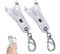Portable Precise Thread Size Checker Keychain, Multi-Functional Nut and Bolt Thread Checker Bolt Size Finder Keychain, Quick Hand Measuring Tool (Silver 2PCS)