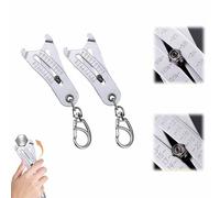 Portable Precise Thread Size Checker Keychain, Nut and Bolt Head Size Catcher, Quick Hand Measuring Tool for Bolt and Nut Identifier Gauge Sizes (Silver*2)