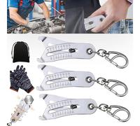 Portable Precise Thread Size Checker Keychain, Precise Bolt Size Finder Keychain, Bolt Size Finder Keychain, Thread Size Verification Tool, Thread Size Checker Keychain (3Pcs)