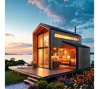 Portable Prefab Tiny Home 20ft Expandable Container House | Luxury Modular Steel Villa | Modern Foldable Tiny House with Bedroom, Kitchen & Bathroom | Prefabricated Portable Cabin for Living or Office