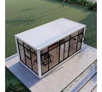 Portable Prefabricated Tiny Home with Large Windows - Modern Modular Cabin for Bright Living, Temporary Office, Commercial Sales Booth
